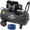 GUIVACI Compressore silenzioso, 50 l, 66 dB, silenzioso, con tubo dell'aria lungo 10 metri, 8 ba, compressore d'aria 1500 W, compressore ad aria compressa, senza olio, 2850 giri/min