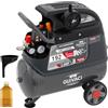 GUIVACI Compressore aria 24 l, 68 dB, silenzioso, 8 ba, compressore d'aria 1500 W, senza olio, velocità di rotazione 2850 giri/min, compressore d'aria per garage, auto e officina