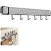 Brizuf Appendiabiti da cucina, 40 cm, senza foratura, con ventosa, 6 ganci | fino a 8 kg, ganci da cucina rimovibili in plastica, portasciugamani, porta utensili da cucina, per cucina e bagno