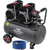 GUIVACI Compressore silenzioso, 50 l, 70 dB, silenzioso, con tubo dell'aria lungo 10 metri, 8 bar, compressore d'aria 1500 W, compressore ad aria compressa, senza olio, 2850 giri/min