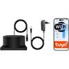 lvssiao Sensore di livello WiFi per cisterna e serbatoio dell'acqua, indicatore del livello dell'acqua ad ultrasuoni 0,1-5 m, app Tuya Smart Life, WiFi 2,4 GHz, allarme acqua alta/bassa, cavo da 3 m, IP65