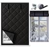 Generic Tenda Termica Isolante per Finestre Antifreddo, Montaggio Senza Forare | Copertura Trapuntata in Tessuto Oxford con Imbottitura in Poliestere, Arrotolabile con Cinghie(Black,50x50cm)