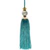 Anevous 4 eleganti nappe in poliestere, per fai da te, charms, nappa per chiavi, per decorazioni per la casa, matrimoni, Natale, portachiavi, accessori fai da te, blu pavone