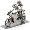 Steelman24 I Omini di Viti Coppia in Motocicletta da Corsa I Idee Regalo Originale I Soprammobili in Metallo I Modellino