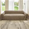 OstepDecor Copridivano a righe verticali | 180 x 260 cm, Kaki, copridivano decorativo per divano, poltrona e letto, facile da stendere