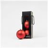 Giulia Grillo Palline di Natale Rosse Opache 12 cm Giulia Grillo, Set da 3 | Plastica infrangibile, cappuccio e cordino montati, colore pieno e satinato, scatola con display, addobbi per albero