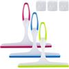 EASYKEENECOM 3 Pcs Tergivetro per Doccia con 3 ganci adesivi, Lavavetri Spatola Vetro Doccia Tergivetro in Silicone Tergipavimento Multiuso per Pulire e Asciuga Vetri Piastrelle Finestre Specchio Bagno Pavimento