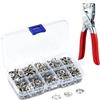 MERVYNGLYNNHUNTER 1 pz Kit completo posa chiusure a bottone,Set di bottoni a pressione metallici Φ15 mm,Pinza professionale posa bottoni, bottoni automatici metallici versatili,Per borse