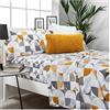 COTTON ARTean Set di lenzuola Carnaby Grey per letto da 150 x 190/200. 50% cotone, 50% poliestere. Colore grigio