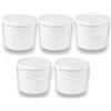 Silplast 5 secchi da 5 litri con coperchio, bianco, 5 pezzi, secchio impilabile per latte/miele, secchio in plastica per uso alimentare, secchio vuoto per farina e acqua