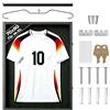 Yigowyigo Cornice per maglia da calcio, 70 x 90 cm, XL, nero | Cornice per maglia con vetro acrilico e serratura di sicurezza, cornice per maglia da calcio, hockey, rugby, basket