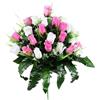 Generic Bouquet di fiori artificiali in seta da cimitero, con giglio rossi, margherite bianche, per decorazione (C, 40 x 30 cm)