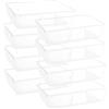 YUENPUN 8 organizer trasparenti per cassetti, impilabili, per frigorifero, trucchi, per camera da letto, bagno, ufficio, cucina
