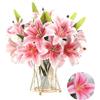 Esshogo 6 mazzi 38 x 30 cm fiori artificiali gigli realistici, fiori finti | Impermeabile fiori artificiali alto bouquet fiori artificiali steli pieghevoli per bouquet da sposa cimitero
