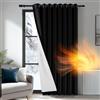 Deconovo Tenda Oscurante Termica con Occhielli - Pesante, Doppio Strato Isolante per Freddo e Caldo, Antivento, per Finestre e Porte, 280x245 cm, Nero Retro Bianco, 1 Pannello