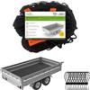 Offgridtec Rete fermacarico rimorchio 1×2 m estensibile a 2×3 m, maglia fine, incl. 8 ganci di tensione, marcature angolari, corda elastica rinforzata, per rifiuti da giardino e materiali edili