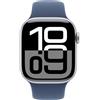 Apple Apple Watch Series 11 GPS 46mm Cassa Alluminio Argento con Sport Band Viola Nebbia - M/L cod. MEVA4QL/A MWWA3QL/A-OUT