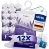 BonAura® Deumidificatore per guardaroba, set da 12 pezzi, a prova di | Deumidificatore con cloruro di calcio per armadio, bagno, cantina e roulotte, assorbe 500 ml di acqua, da appendere