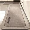 Generico Tappeto Cucina Antiscivolo Lavabile 50X160 Cm Con Texture A Lettere, Tappetini Per Pavimenti Con Retro In Gomma Effetto Lino, Tappeto Da Cucina In Diatomite, Passatoia Per Zona Lavello, Ingresso, Gr