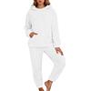 Genérico Set di Loungewear Tuta Donna in Pile Abbigliamento per la Casa Taglie Grandi Pigiama per il Tempo Libero Tuta da Allenamento Top con Cappuccio Set Casa per Donna Morbido e Lungo