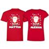 Puzzletee Coppia Magliette Natale Uomo Donna Nomi Personalizzabili Amici Innamorati Lui Lei Christmas 2 Tshirt Natalizia