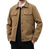 QUNERY Giacca Uomo in Velluto a Coste Cappotti con Bottoni e 4 Tasche | Camicia Casual Maniche Lunghe, Stile Cargo Overshirt, Giacca Mezza Stagione, Senza Cappuccio, Tasche per Lavoro Outdoor