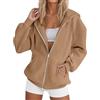 Uwdiohq Felpa Donna con Cappuccio e Zip Giacca Sportiva Leggero Hoodie Pile da Autunno Invernale Manica Cotone Manica Lunga Sweatshirt Aperto con Tasche Felpe Casual Classico Tinta Unita