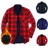 Generic Camicia da uomo foderata in pile a quadri da uomo invernale caldo e spesso, vestibilità classica, giacche a quadri con risvolto, camicia di flanella, cappotti, lavoro invernale, boscaiolo con tasche