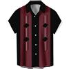 Lzzidou Camicia Hawaiana Vintage Anni '50 Rockabilly a Maniche Corte con Bottoni, da Uomo