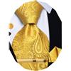 YourTies Cravatta da uomo in seta con gemelli quadrati e fermacravatta | Set di cravatte da uomo con motivo cachemire, fazzoletto in tessuto jacquard, per feste formali, matrimoni, balli scolastici