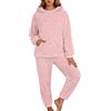Genérico Set di Loungewear Tuta Donna in Pile Abbigliamento per la Casa Taglie Grandi Pigiama per il Tempo Libero Tuta da Allenamento Top con Cappuccio Set Casa per Donna Morbido e Lungo