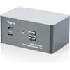 DIGITUS Switch KVM DisplayPort - 2 PC, 3 Monitor - 4K a 60 Hz | 2 porte USB 3.0 - 2 porte USB 2.0 per mouse e tastiera - tasto di scelta rapida - 4 ingressi DP e 2 ingressi HDMI - audio