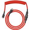 GLORIOUS Coiled Keyboard Cable Premium USB-C (Crimson Red) | Collegamento USB-A Verso Il PC, Spirali Strette Regolari, Robusto Connettore Aviator In Metallo, Doppio Rivestimento Top