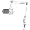 FIFINE AmpliTank K688CTW Microfono Dinamico con Braccio, XLR/USB Mic | Studio Vocal Podcast Mic Kit per PC, con pulsante mute, manopola volume, jack per cuffie, per registrazione streaming, bianco