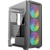 Xilence X613 XILENT Blade II Gaming PC Case, 3 x 120 mm ARGB Fans, ATX Midi Tower Case, Mesh Front Panel for Good Airflow and PWM/ARGB Control Board, pannello laterale in vetro senza viti, nero