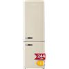 Amica KGCR 387 100 B Retro Frigorifero/Congelatore/Coffee Cream (Beige) / 181 cm (H) x 55 cm (L) x 62 cm (P) / Design Retro/Frigorifero con congelatore