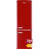 Amica KGCR 387 100 R Retro Frigorifero congelatore/Rosso peperoncino / 181 cm (H) x 55 cm (L) x 62 cm (P) / Design Retro/Frigorifero con congelatore