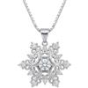 bySantana Collana Fiocco di Neve Argento 925 Donna Pendente Cristalli Natale | Catena Veneziana Argento 925, Zirconi Brillanti, Elegante Ciondolo, Gioielli Natalizi, Con Scatola Regalo