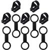TEHAUX 5 set Clip per Boccaglio da Snorkeling in Silicone e ABS, nero | Doppio a Figura 8, Morbido al Tatto, per Maschere e Boccagli Adulti in Immersione