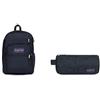 Jansport Big Student Zaino, 43 cm, 34 L, Azzurro (Navy) + Basic Accessory Pouch Astuccio, 21 cm, 0.5 L, Azzurro (Navy)