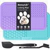 Mateeylife 2 PCS lick mat per cani con Ventosa,Grande Tappetino da leccare | Licking Mat per Cane Gatti,Lick Mat con Spatola e Spazzola Bpa Free,Pad Leccare Per Bagno Toelettatura Alleviare L'Ansia