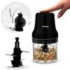 huslog Tritatutto elettrico, 500 ml, 300 W, tritatutto e tritatutto da cucina con 4 lame in acciaio inox, mini robot da cucina per verdure, carne, noci, gelato, silenzioso, funzionamento con una sola