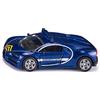siku 1541, Auto della polizia Bugatti Chiron, Blu, Metallo e Plastica, Ruote in gomma, Cofano apribile