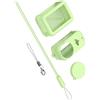 KACCDE Custodia protettiva in silicone con ventilazione, colore verde | Custodia protettiva in silicone antiurto per fotocamera sportiva, con protezione per obiettivo e cinturino da polso