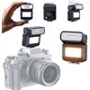 llano FL014 - Mini flash per fotocamera 2 in 1 e luce di riempimento | Per Sony, Canon, Nikon, Fujifilm, Hot Shoe a contatto singolo, inclinazione 0-90°, GN8, flash manuale, NO TTL, 2500-7000K