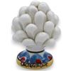 SICILIA BEDDA CAPACI Pigna Siciliana in Ceramica di Caltagirone Decorativa - H 6 cm - Bianco - Mod. Gambo Decorato Casuale