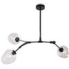 FZQSXAZU Lampadario E27 con Sfera in Vetro nordica Regolabile in Altezza, lampadario Sputnik Nero Opaco, Lampada a Sospensione E26 con Rami in Metallo soffiato a Mano, lampade a Globo in st