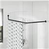 Mirooyu Asta per tenda da doccia angolare, a forma di diamante, asta curva per tenda da doccia per bagno, in acciaio inossidabile con 12 ganci ad anello e supporto a soffitto [entrambi i lati: 55-88 cm, medio