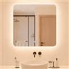 LARDECOR - Specchio da Bagno LED Antiappannamento, 80x80 cm, Quadrato | Luce a 3 Tonalità 3000K/4000K/6000K, Intensità Regolabile Manualmente, Comando Touch, Vetro senza Rame da 5 mm, Spina e Viti
