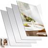 jwtyu Set di 4 piastrelle a specchio autoadesive 30 x 40 cm | Piastrelle a specchio autoadesive per pareti; adatte per soggiorni, bagni e uso decorativo.